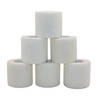 COMOmed Self Adherent Cohesive Bandage FDA Approved 2"x5 Yards First Aid Bandages Stretch Sport Athletic Wrap Vet Tape for Wrist Ankle Sprain and Swelling,White(6 Rolls)