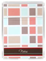 Mod Color Blocks Memo Sheets and Acrylic Holder, 150 Note Papers, 5"x7" Memo Pad, Notes, Stationery, Desk Accessory, Mother's Day Gift, Unique Gift for Mom and Women