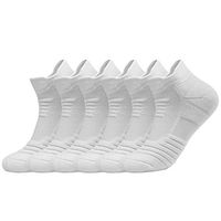 Ankle Athletic Socks Low Cut Breathable Cushion Running Socks with Arch Support 6Pairs (White, Men 9-12/Women 11-13)