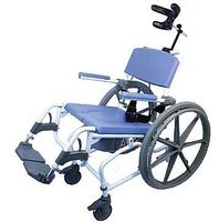 Tilt Shower Rehab Commode Bath Toilet Transport Chair with 24" Wheelchair Wheels, Aluminum 20" Wide Seat Heavy Duty 195-24