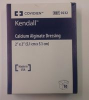 Kendall Healthcare Curasorb Calcium Alginate Dressing 2" L x 2" W Square Shape Sterile, Minimal Shrinkage, High Calcium