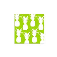 Hot Lime Pineapple Silhouettes Luncheon Paper Napkins