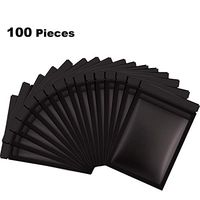 100 Pieces Resealable Smell Proof Bags Foil Pouch Bag Flat Ziplock Bag for Party Favor Food Storage (Black, 3.3 x 5.1 Inches)
