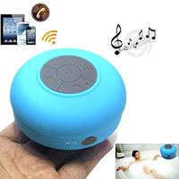 Portable Waterproof Wireless Bluetooth 3.0 Speaker Shower Car Handsfree Receive Call Music Suction Phone Mic 8hours music time (blue)