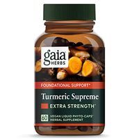 Gaia Herbs, Turmeric Supreme Extra Strength, Turmeric Curcumin Supplement with Black Pepper, Daily Joint Support & Healthy Inflammatory Response, Vegan Liquid Capsules, 60 Count