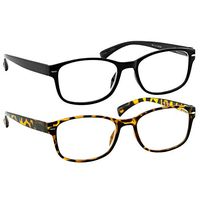 Reading Glasses 2 Pack Black & Tortoise Always Have a Timeless Look, Crystal Clear Vision, Comfort Fit with Sure-Flex Spring Hinge Arms & Dura-Tight Screws 100% Guarantee +3.75