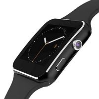Curved Touch Screen Smart Watch with Camera for Android Smart Phones (Black)