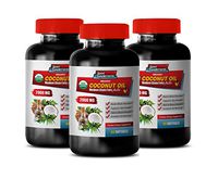 Metabolism Energy Pills - Organic Coconut Oil 2000MG - Medium Chain Fatty ACIDS - Premium Formula - Coconut Oil Skin - 3 Bottles (180 Softgels)