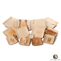 Naturally Chic Palm Leaf Compostable Plates | Biodegradable Disposable Small Dinnerware Picnic Set - Eco Friendly Alternative Plates for Weddings, Parties, BBQs, Events