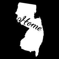 New Jersey Home State Vinyl Decal Sticker | Cars Trucks Vans Walls Windows Laptops Cups | White | 5.5 X 2.8 | KCD1945