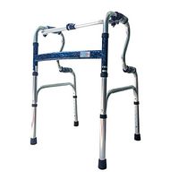 HYXQY-ZY Elderly Folding Walker | Portable Walking Frame | Adjustable Height | Suitable for The Elderly and Disabled | Aluminum Alloy