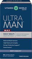 Vitamin World Ultra Man Max Daily Multivitamin | Feat. Zinc, Vitamins B, C, Beta-Carotene, Magnesium, Selenium | Health & Wellness Multi-Supplement Adding Nutritional Support for Men, 180 Caplets