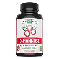 Zhou Nutrition d Mannose with Cranberry Concentrate Urinary Tract Formula - Triple Action Complex with Clinically Tested Cranberry Xbac Powder for Bacterial Antiadherance & Flushing Impurities - 60 V