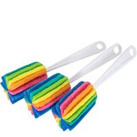 AODEW Bottle Brushes, Long Handle Bottle Cleaning Sponge, Baby Bottle Cleaner Brush, Nipple Brush, Glass Jar Mug Rainbow Cup Brush Kitchen Washing Cleaning Tools 3Pcs
