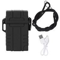 TOPINCN Cigarettes Storage Case Electronic Lighter Outdoors Waterproof Moistureproof Cigarette Case Box USB Rechargeable Lighter(Black)