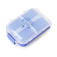 MXY Pill Case Compact Portable Pill Box 8 Compartments Orange Medicine Storage (Blue)