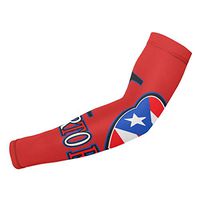Sincerity First I Love Puerto Rico Flag (2) UV Protection Cooling Arm Sleeves for Sports Basketball Men Women