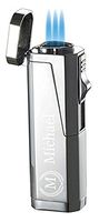 Personalized Laurel Visol Athens Silver Triple Torch Flame Cigar Lighter