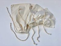 Cotton Muslin Bags, 100% Organic Cotton with Double Drawstring. Premium Quality Reusable Eco-Friendly Natural Muslin Bags. (10, 3x5 Inches)