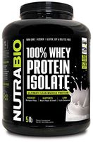 NutraBio 100% Whey Protein Isolate (Unflavored, 5 Pounds)
