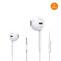 Wired Earbuds in-Ear Headphones Earphones with Microphone & Volume Control 3.5MM White Headset Compatible with iPhone 6s/plus/6/5s/se/5c/Ipad/Macbook/Imac/Android/Samsung Galaxy, Auriculares