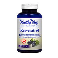 Healthy Way Pure Resveratrol 1000mg 180 Capsules Helps Support Cardiovascular Health & Promotes Healthy Immune Function - NON-GMO USA Made 100% Money Back Guarantee - Order Risk Free!