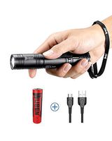 WUBEN 1200 Lumens LED Flashlight USB Rechargeable (18650 Battery Included) IP68 Waterproof Ultra Bright Tactical Flash light Torch 5 Lighting Modes for Outdoor Camping Hiking Cycling