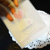 FidgetKute Matt White Frosted Mushroom Cookie DIY Party Favors Adhesive Cellophane Bags 30pcs One Size