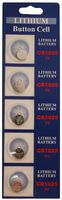 5 CR1025 Lithium Button Cell batteries, 5-Pcs Card x1