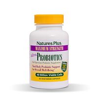 NaturesPlus Ultra Probiotics - 60 Vegetarian Capsules - Maximum Strength Digestive Supplement - Total Body & Gut Health - Intestinal & Colonic Probiotics & Prebiotic Acai - Gluten-Free - 60 Servings