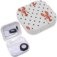 Portable Contact Lens Case Box Travel Kit Mirror + Bottle + Tweezers Container Holder [ Red Lobstering ]