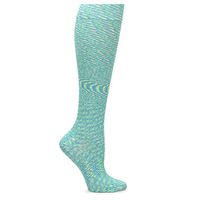 Nurse Mates EKG Heart and Holiday Compression Trouser Socks, Mint Prism Space Dye, One Size