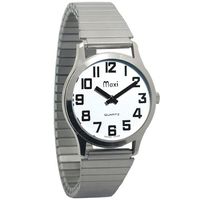 Mens Chrome-Low Vision Watch - Expansion Band