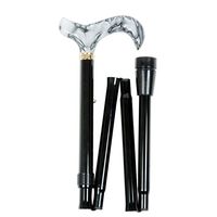 Classic Cane Folding Adjustable Derby in Black Marble