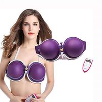 MEETKE Electric Breast Massager Relaxation Breasts and Breast Deformation Dredge Breast Duct Multi-Function Heat Massager Purple Vibrating Chest Enlarger Bra