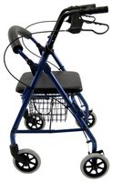 Karman Healthcare R-4100-BL Aluminum Rollator with Low Seat, Blue, 6"