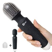 CNHIDEE Massager Personal Handheld Women Cellulite Massage Mini Therapy Tool kneading Neck Back Head Foot Wand Cordless Magic Waterproof Multi Speed 20X Rechargeable Silicone (Black)