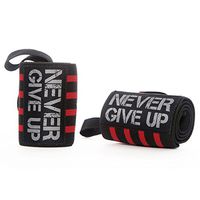 HYFAN Professional Wrist Straps Support Brace Wraps Belt Protector with Thumb Loop for Powerlifting Bodybuilding Exercise Strength Training (Red)