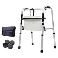 HAMIMI Elderly Walker Lightweight Folding Walker Pulley + with Seat + Bath Board Auxiliary Walker Mobility Wheelchai (Size : Pulley)