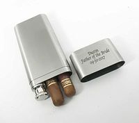 Set of 6 Bulk Discount -Groomsmen Gifts-Personalized Engraved Custom Stainless Steel Cigar Case, Tube & Flask Free Engraving