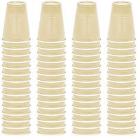 DecorRack 12 oz Disposable Plastic Cups, Solo Party Cups, Ivory (60 Pack)