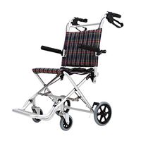 MEI Walker Aluminium Wheelchair, Lightweight and Foldable Frame Attendant-Propelled Wheelchair Portable Transit Travel Chair