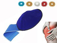 Acupressure Magnetic Knee Support Belt Treats Knee Pain, Arthritis, Joint Pain, Swelling + 5pcs Sujok Acupressure Rings Common Size for All Blue Velvet
