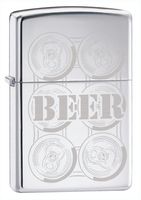 Zippo Beer 6 Pack Engraved Pocket Lighter