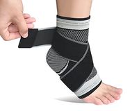 Ankle Compression Braces for Men&Women, Adjustable Ankle Support Sleeve Socks for Plantar Fasciitis, Achilles Tendon, Minor Sprains and Foot Pain Relief (Gray-Single)