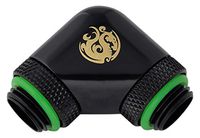 Bitspower G1/ 4 Inch Thread Inside Diameter 3/8 Inch Outer Diameter for 5/8 Inch Tube CC 3 Ultimate Dual Rotary (360 ° Rotation) Compression Fitting Mat Black