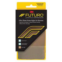 Futuro Revitalizing Ultra Sheer Knee Highs for Women Large Nude Moderate Compression - 1 Pair, Pack of 2