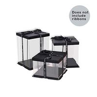 Gift Box Use for Flowers Bear Gift Case Foam Flowers Transparent Packaging Box Many Size for Choose Valentine,Clear,Italy,17 x 17 x 28cm