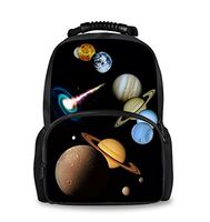 HUGS IDEA Stylish Men's Travel Backpack Planet Pattern College Student Laptop Bagpack Kids School Shoulder Bag