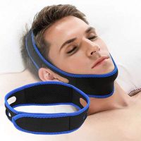 Anti-Snore Chin Strap, Bandage Jaw Corrector Band, Adjustable Natural Snore Relief Device for Women and Men (Color : Blue)
